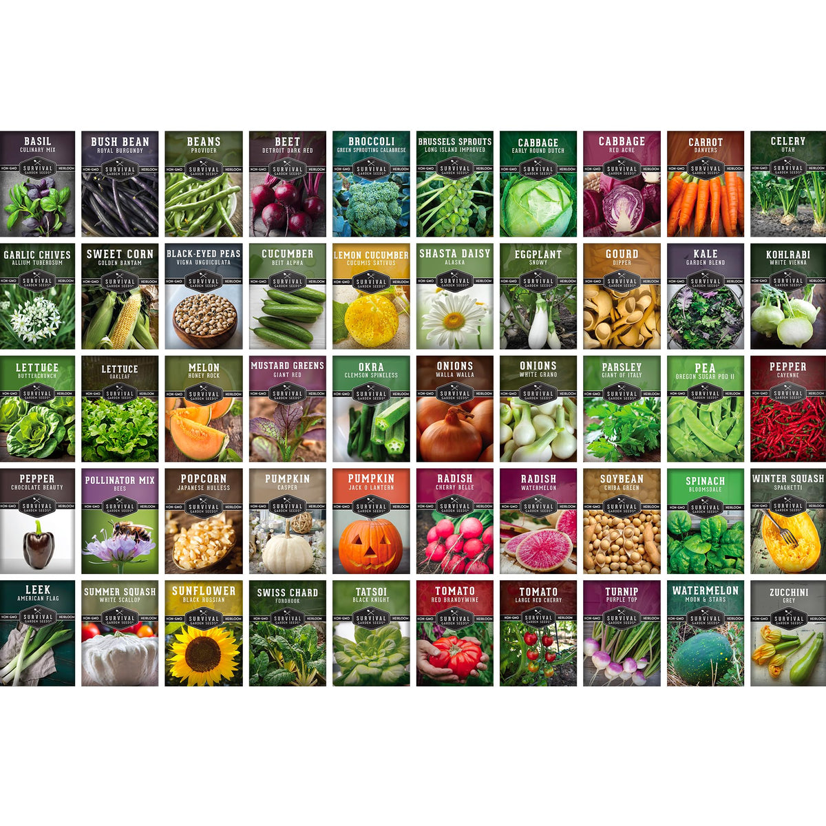 SURVIVAL GARDEN SEEDS Waterproof seed pouch protecting heirloom seeds.