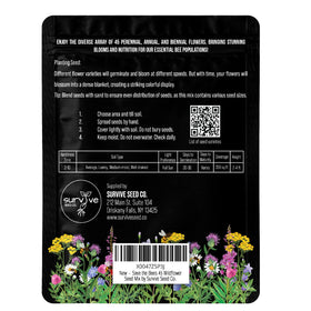 Survive Seed Co. attracting pollinators to nectar-rich blooms like cosmos and zinnias.