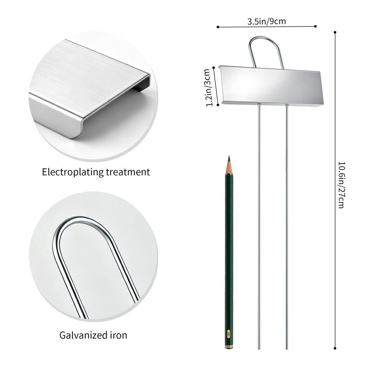 SUSUSUBAO galvanized stakes provide sturdy soil anchoring for reliable plant markers