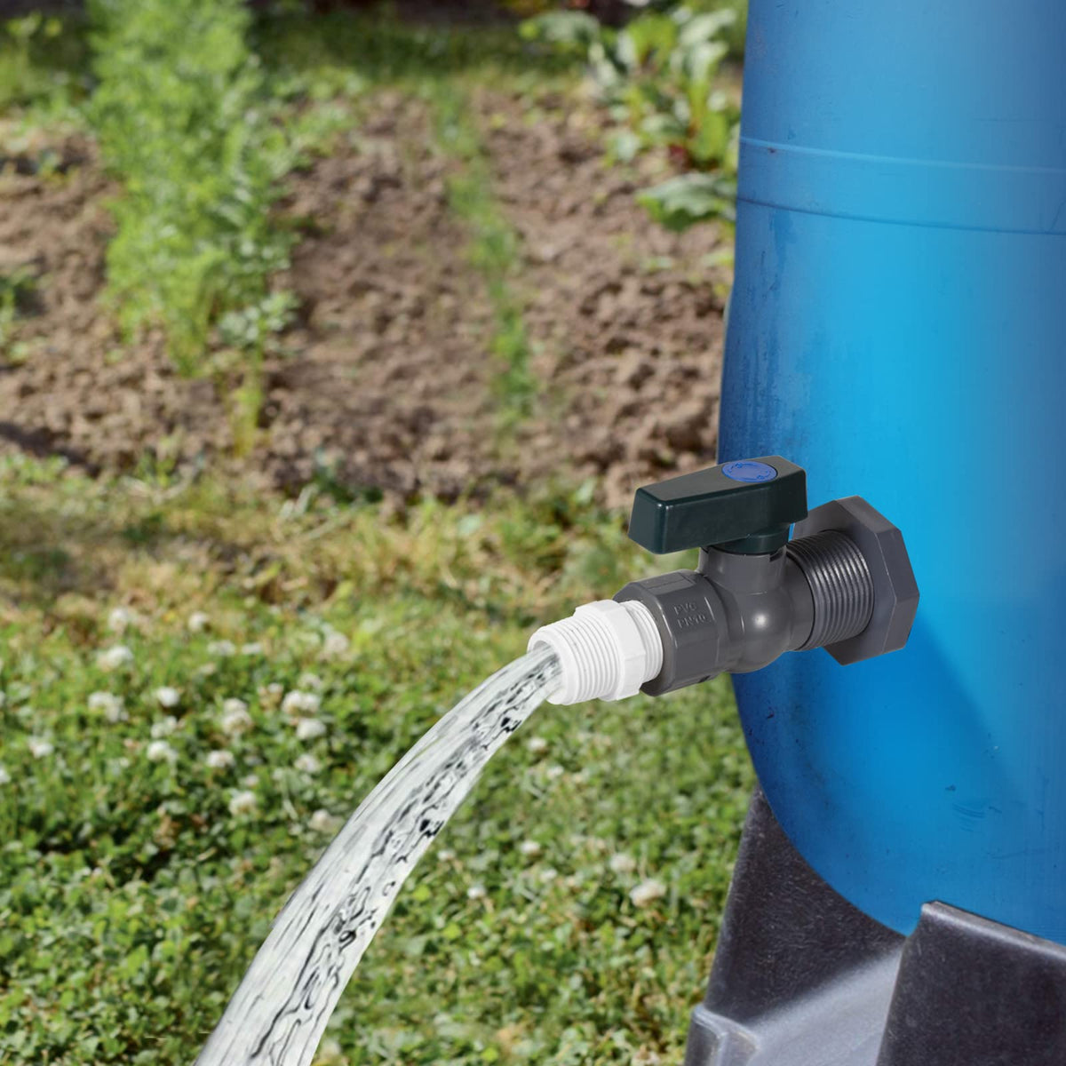 Suswillhit PVC spigot close-up highlights durable, fade-resistant material.