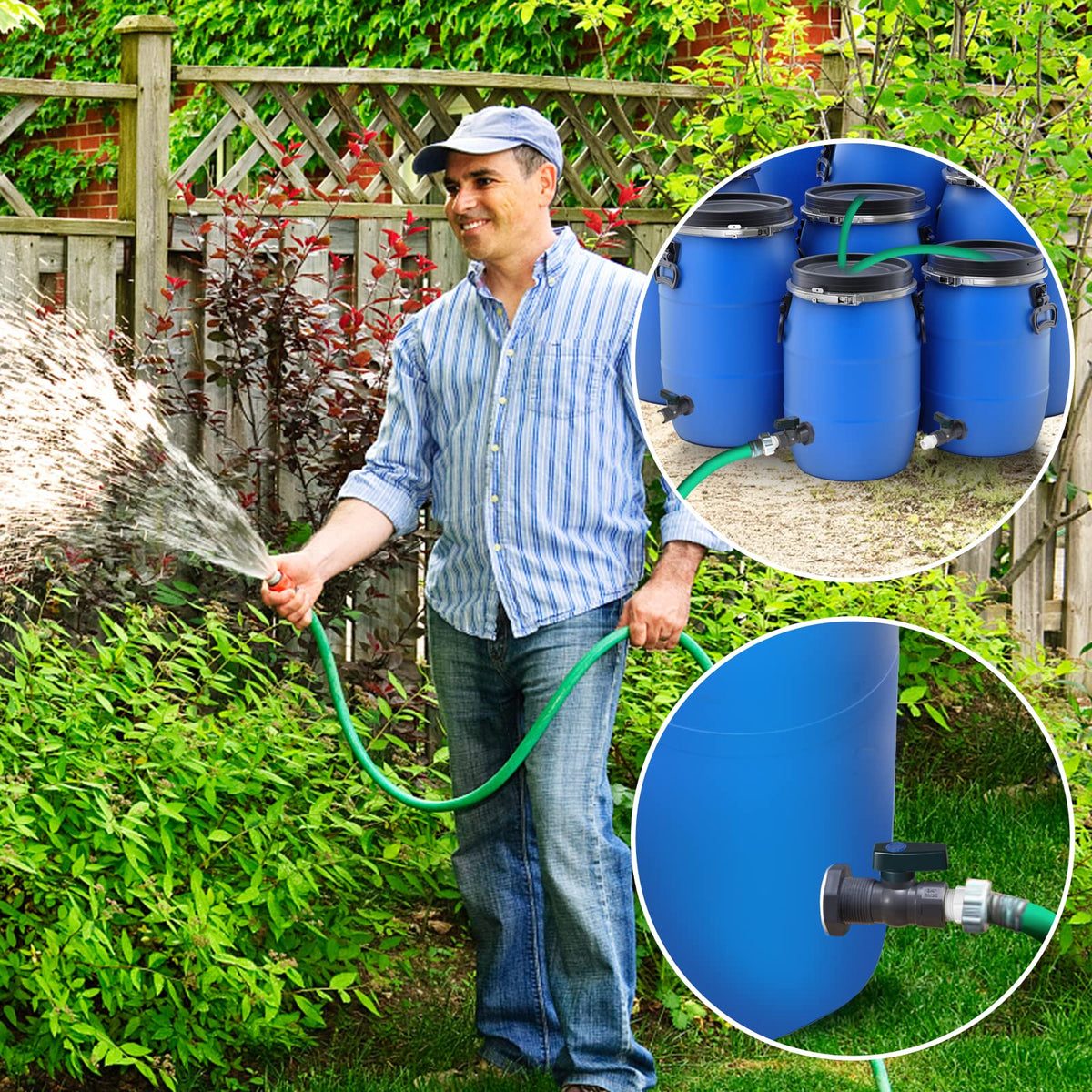Suswillhit water tank installation demo for easy outdoor watering.