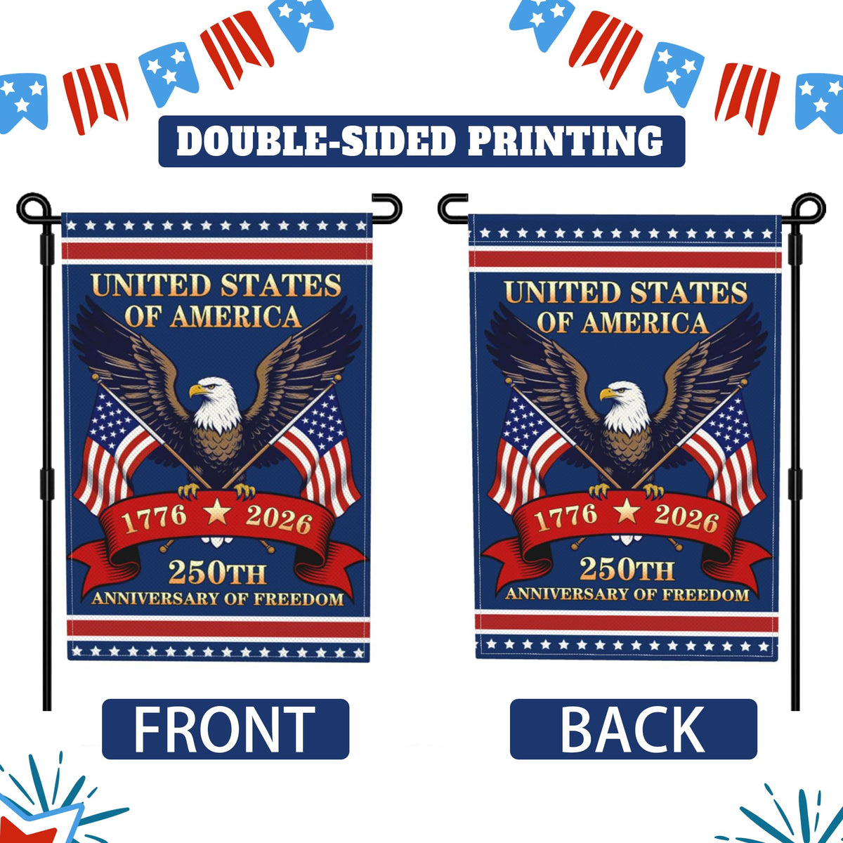 Suswoos American flag with eagle motif for patriotic display