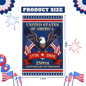 Suswoos Fourth of July garden flag for festive yards