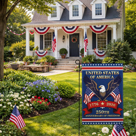 Suswoos outdoor burlap flag suitable for patios and gardens