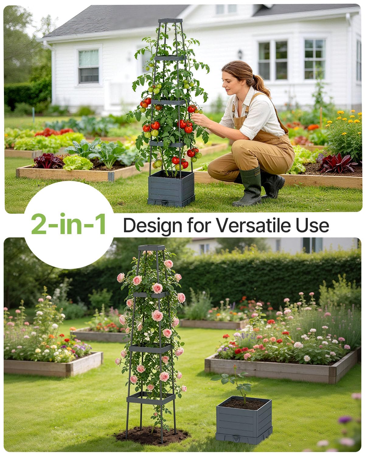 Suteck adjustable-height trellis extensions ready to fit growing plants