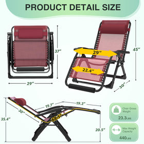 Suteck oversized zero gravity chair reclined demonstrating easy lock for comfortable relaxation