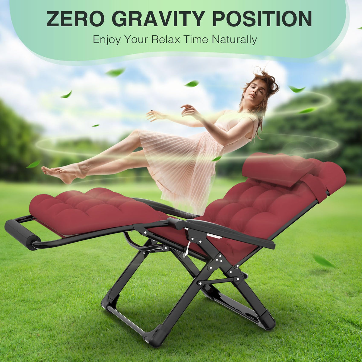 Folded compact form of Suteck zero gravity chair for easy transport