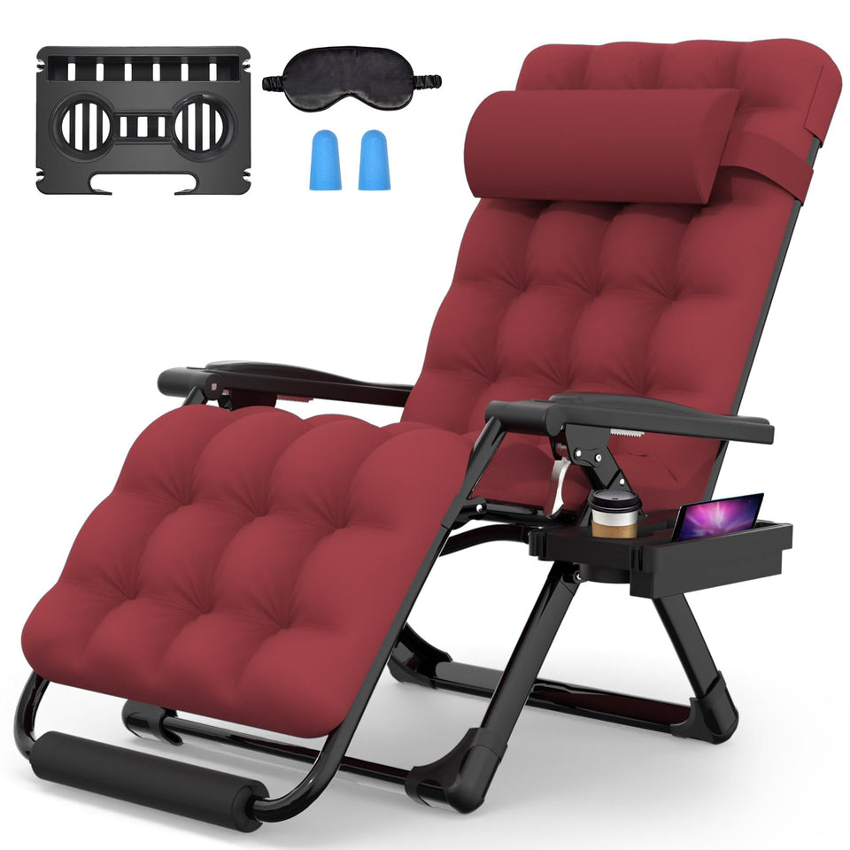 Suteck oversized zero gravity chair front view showing sturdy frame for outdoor lounging