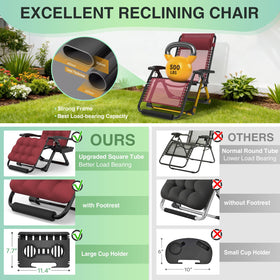 Headrest detail on Suteck zero gravity chair supports neck comfort during recline