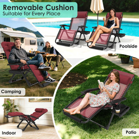 Removable cushion on Suteck zero gravity chair for versatile seasonal use