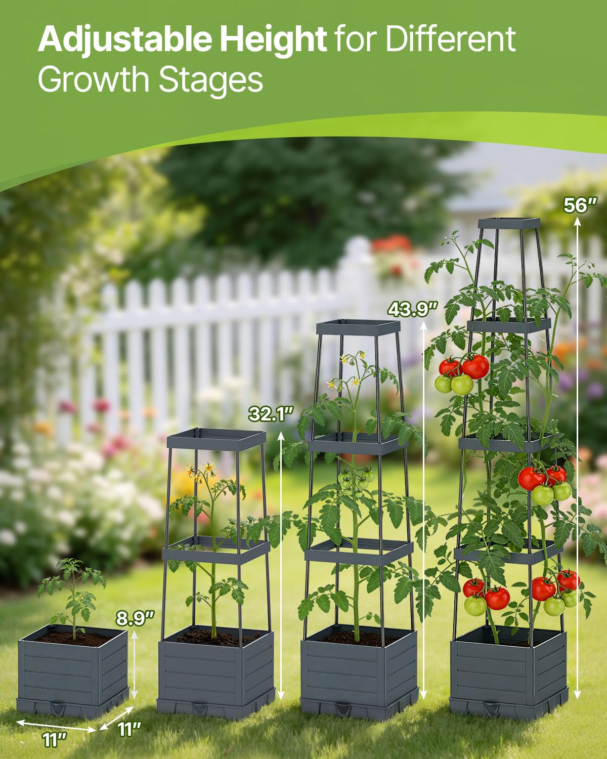 Suteck self-watering planter reservoir maintains moisture for vegetables