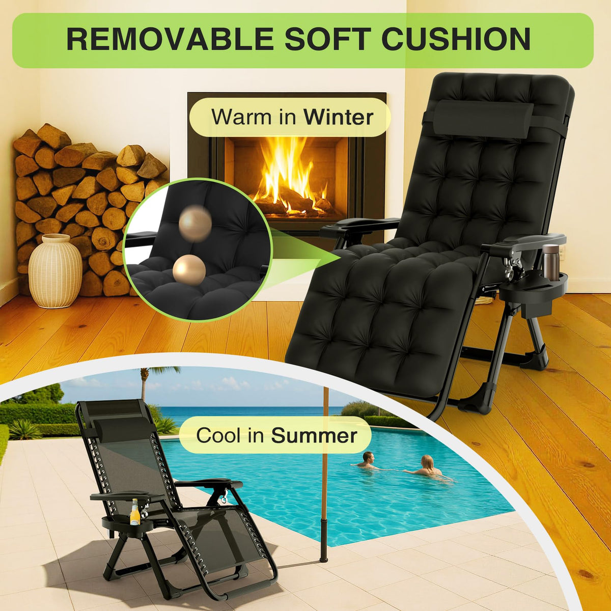 Suteck Zero Gravity Chair cup holder keeps essentials within reach