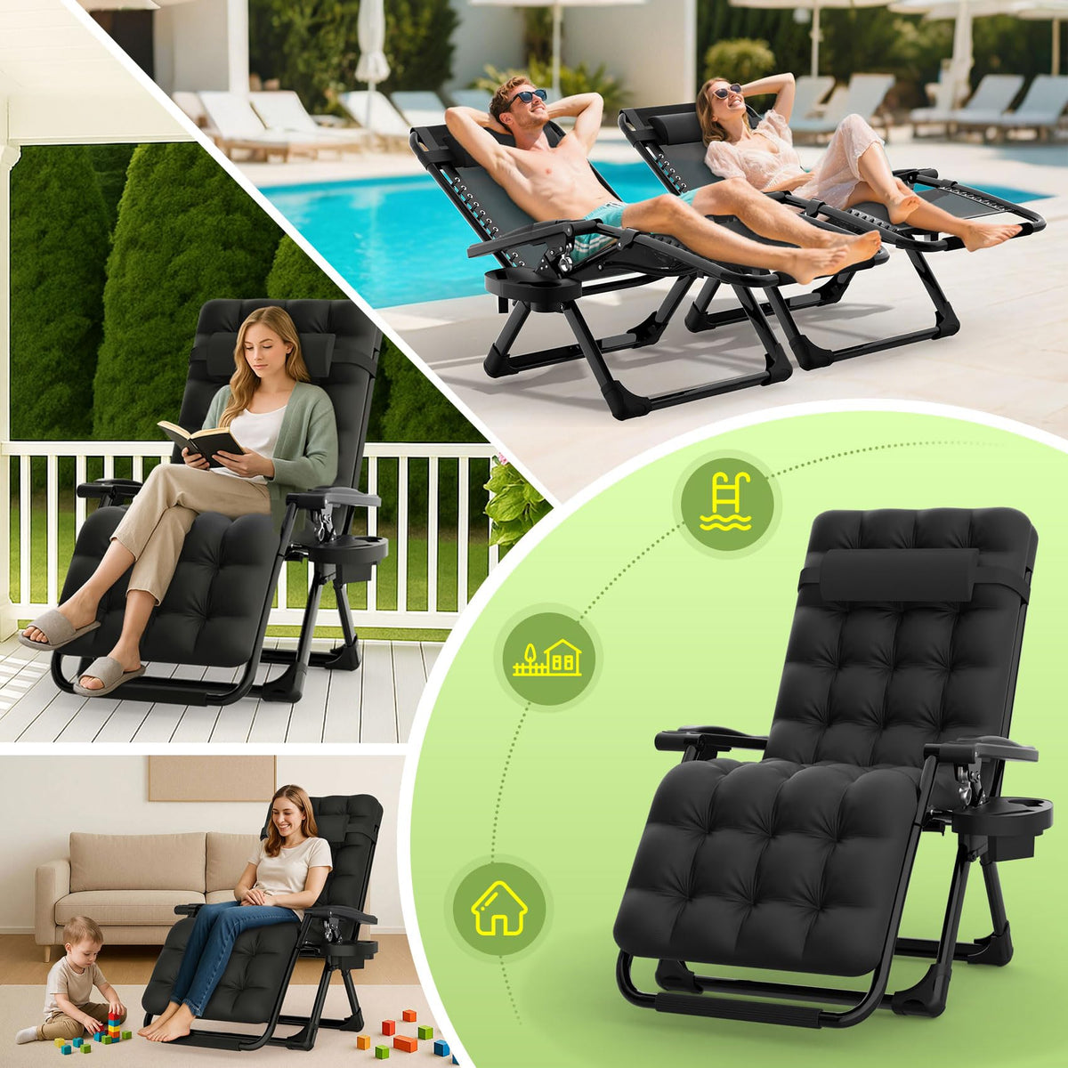 Suteck Zero Gravity Chair suitable for indoor and outdoor use
