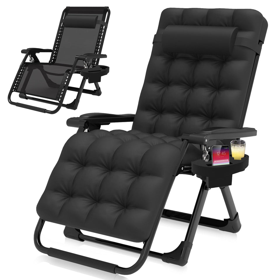 Suteck Zero Gravity Chair in reclined position for outdoor lounging.