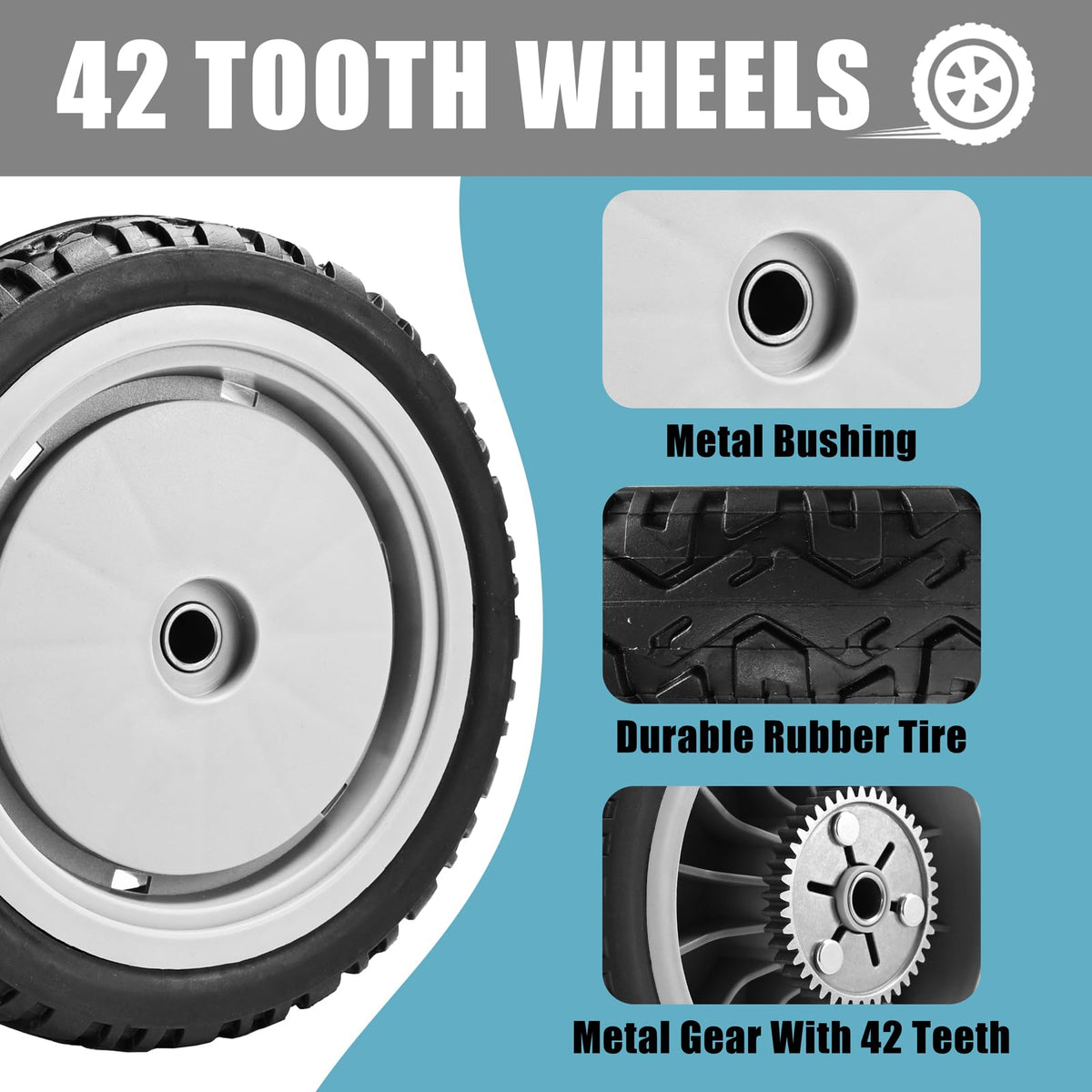 Sutmorly 42-tooth metal gear rear wheel for reliable engagement