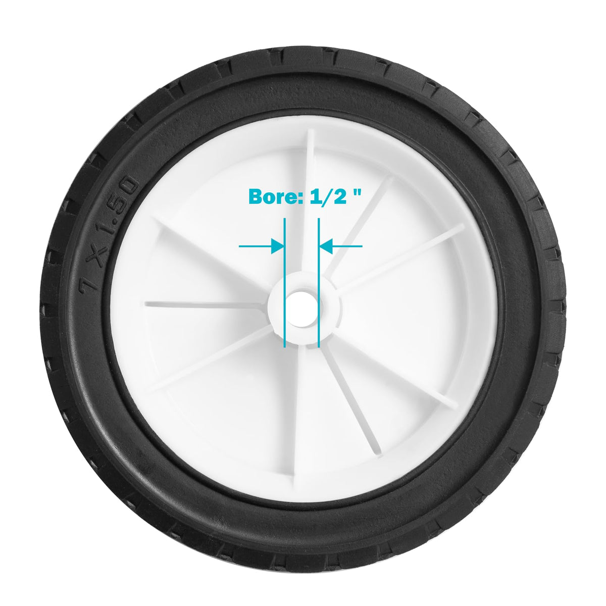 Sutmorly 9611 wheel used on grill and wagon for easier hauling.