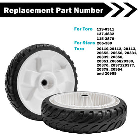 Sutmorly 8in front drive wheel for Toro 115-2878 supports smooth self-propelled mowing.