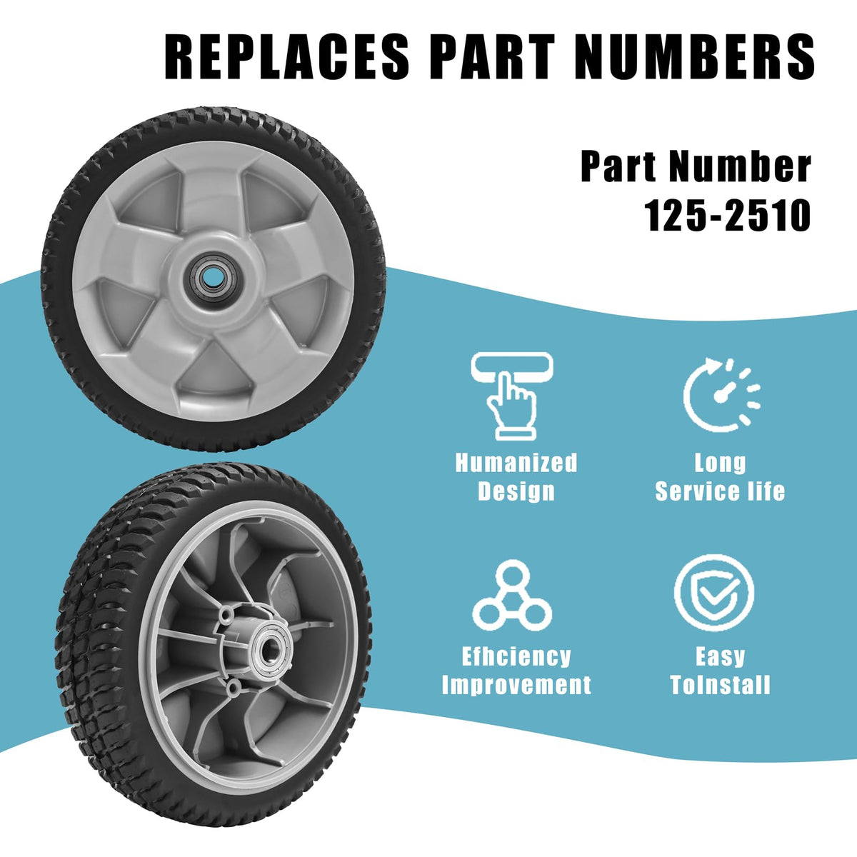 Sutmorly polypropylene hub front wheel close-up for durability