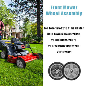 Sutmorly front wheel with semi-pneumatic tire for traction
