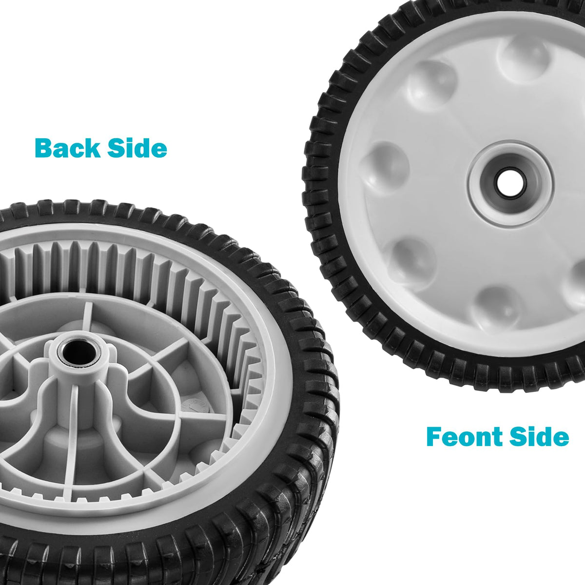 Sutmorly gray wheel set ready for self-propelled mower upgrades.