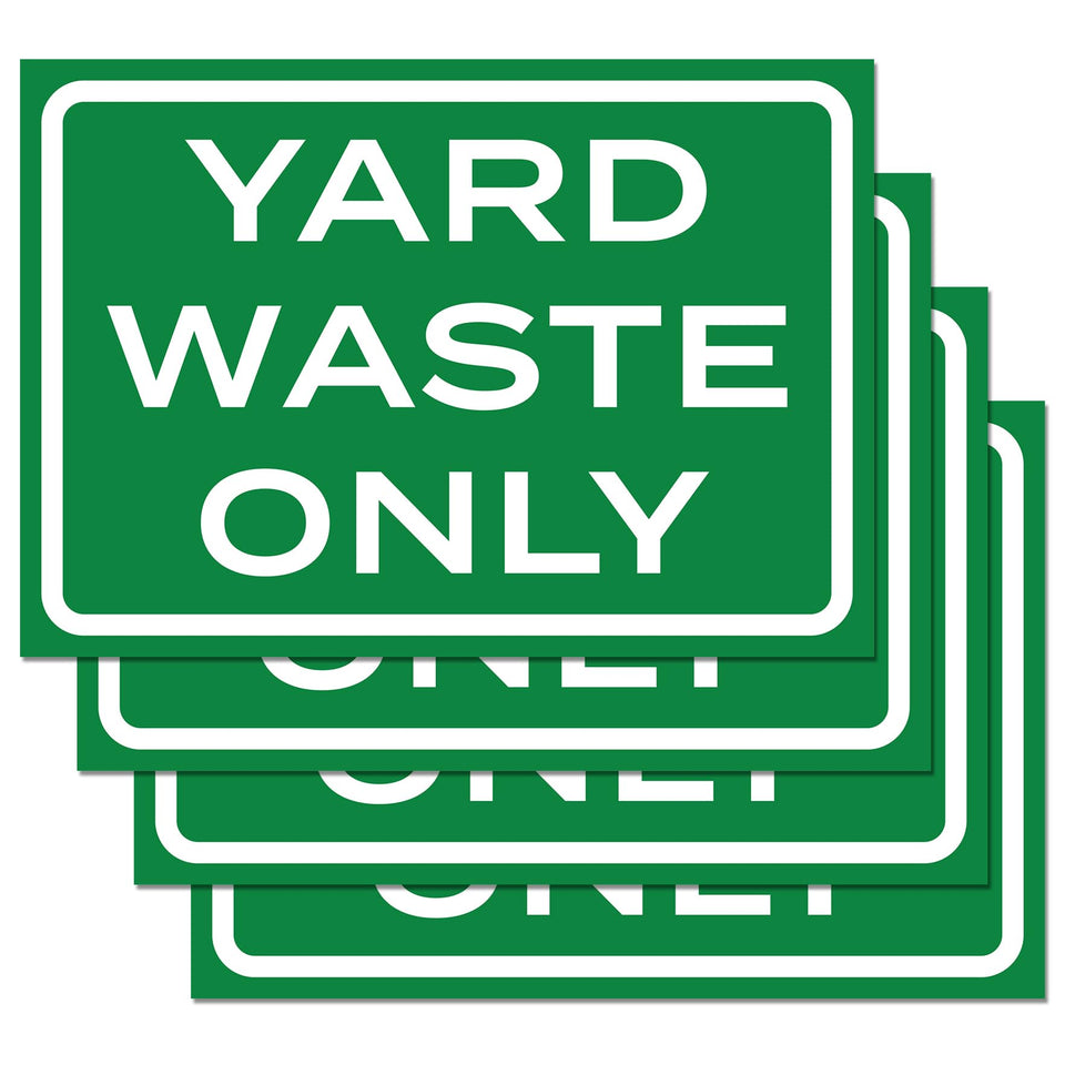 Sutter Signs yard waste sticker with clear designation for precise bin labeling at a glance.