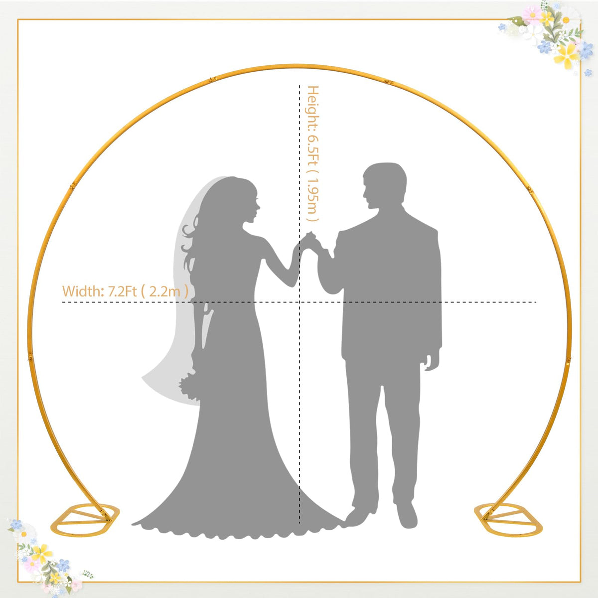 SuuWoee round backdrop base demonstrates windproof stability for outdoor celebrations