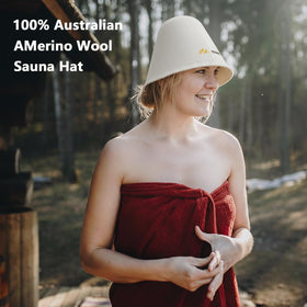 Suvast Merino Wool Sauna Hat comes with cotton bag for easy storage