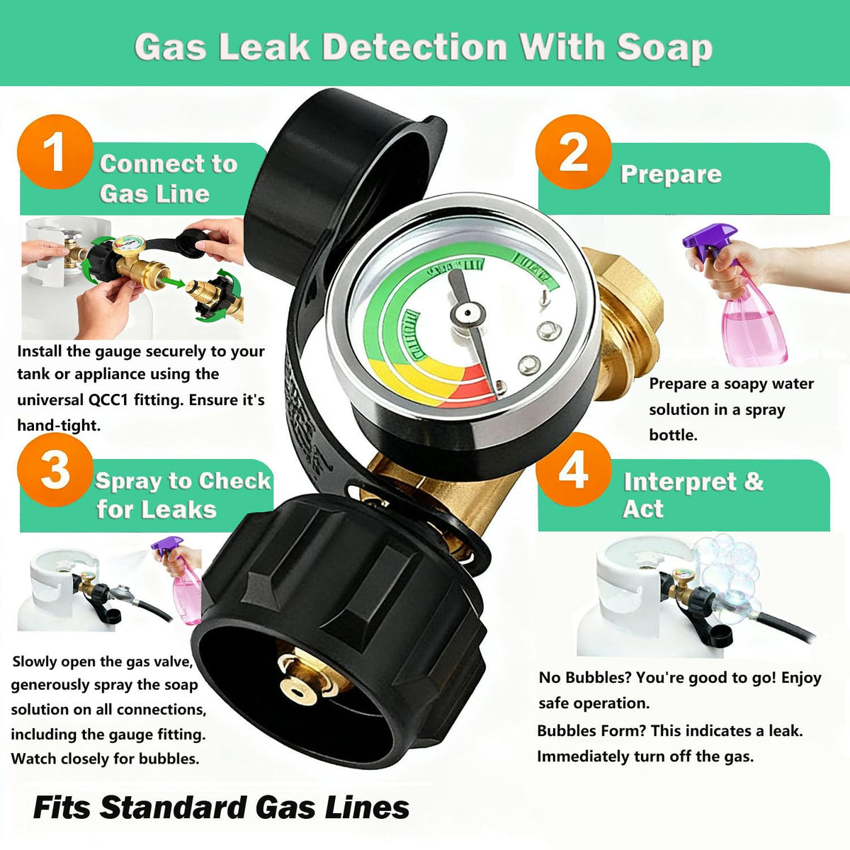 Suwdjpwo secure connection between tank and regulator hose shown.