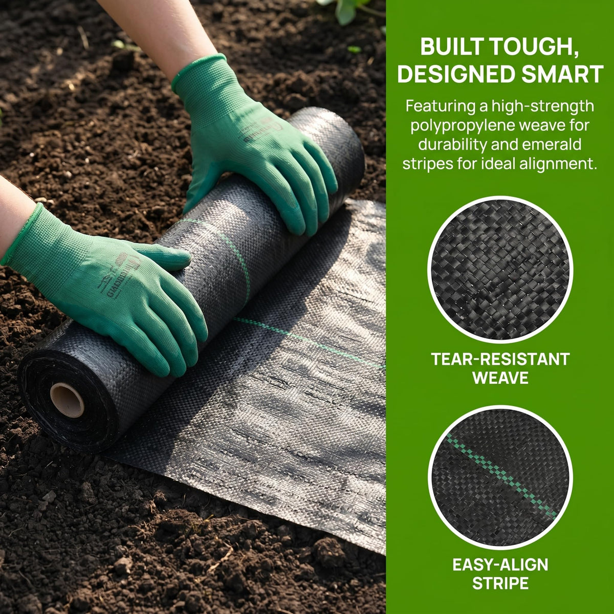 Suwimut geotextile fabric for garden paths provides long-lasting ground cover.