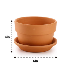 Suwimut 6-inch terracotta pot side view highlighting drainage design for healthy roots