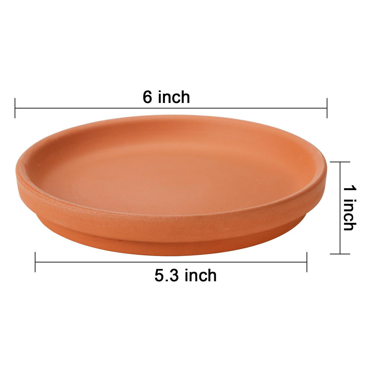Suwimut terracotta saucer smooth edge focuses on spill-free watering.