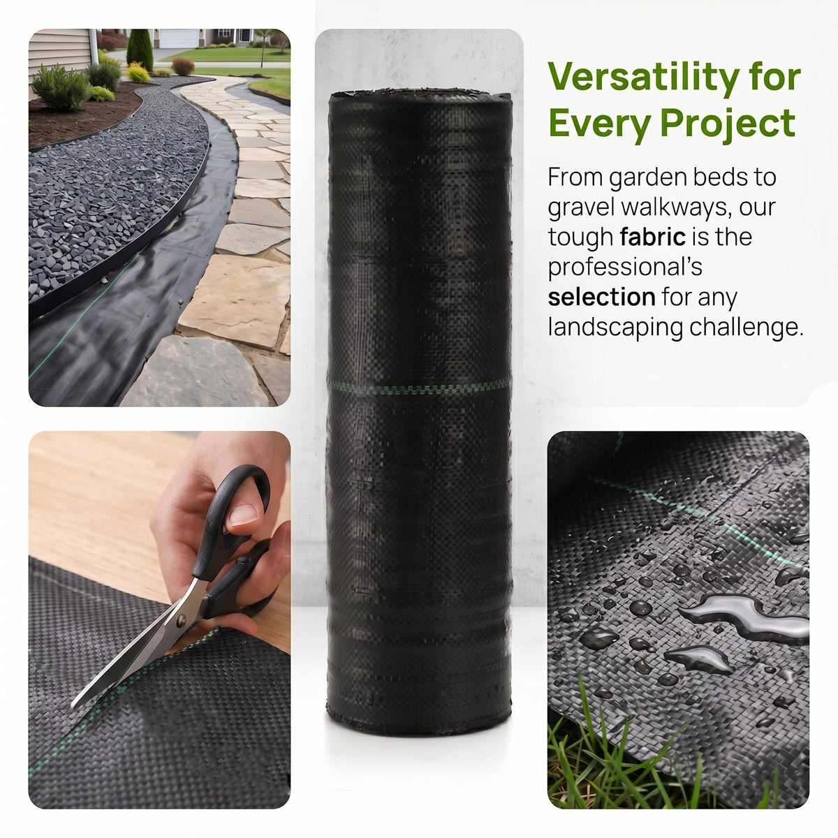 Suwimut weed barrier mat supports mulch and moisture management for beds.