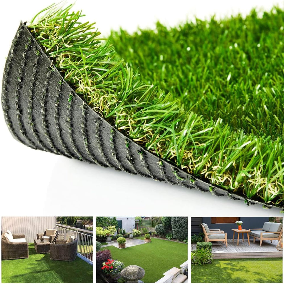 SUWUYUE artificial grass turf 4x6 for year-round green patios and balconies.