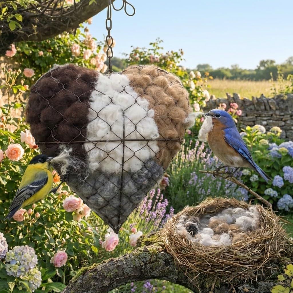 Suyaaa refillable nesting material inside the heart for ongoing use.