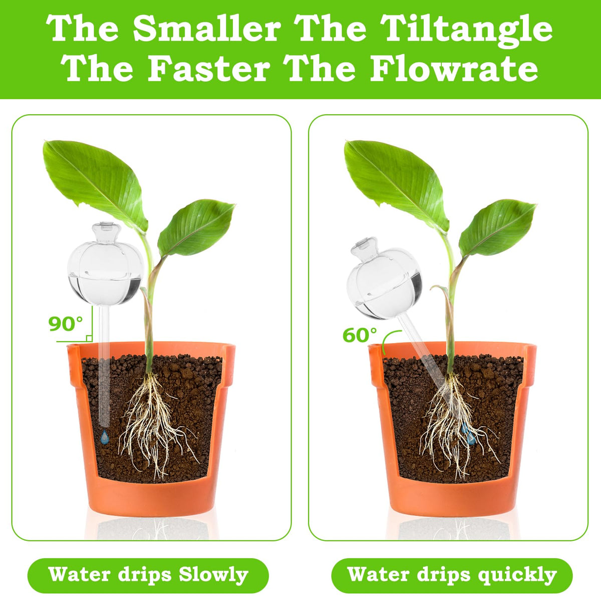 Suyeah Transparent Water-Level Bulbs show remaining water for reliable plant care.