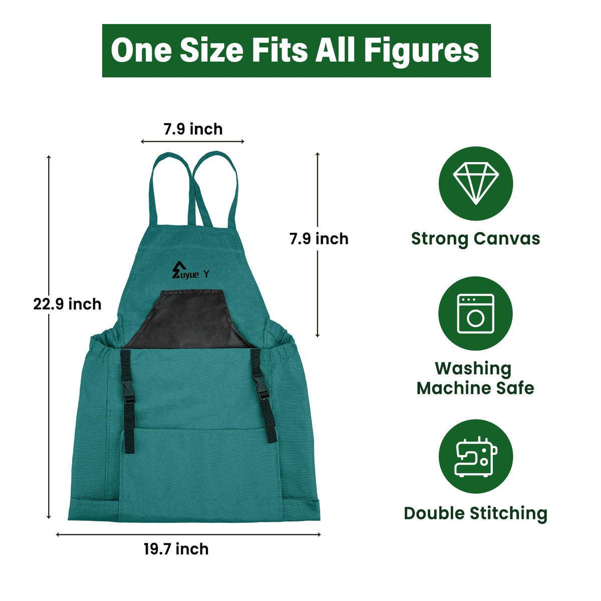 Suyue Y garden apron outer cotton canvas pocket offers durable storage