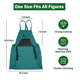 Suyue Y garden apron outer cotton canvas pocket offers durable storage