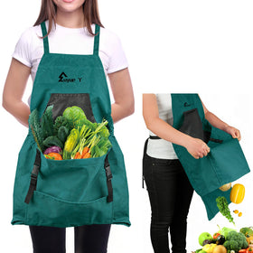 Suyue Y garden apron with pockets holds tools and gloves for easy gardening