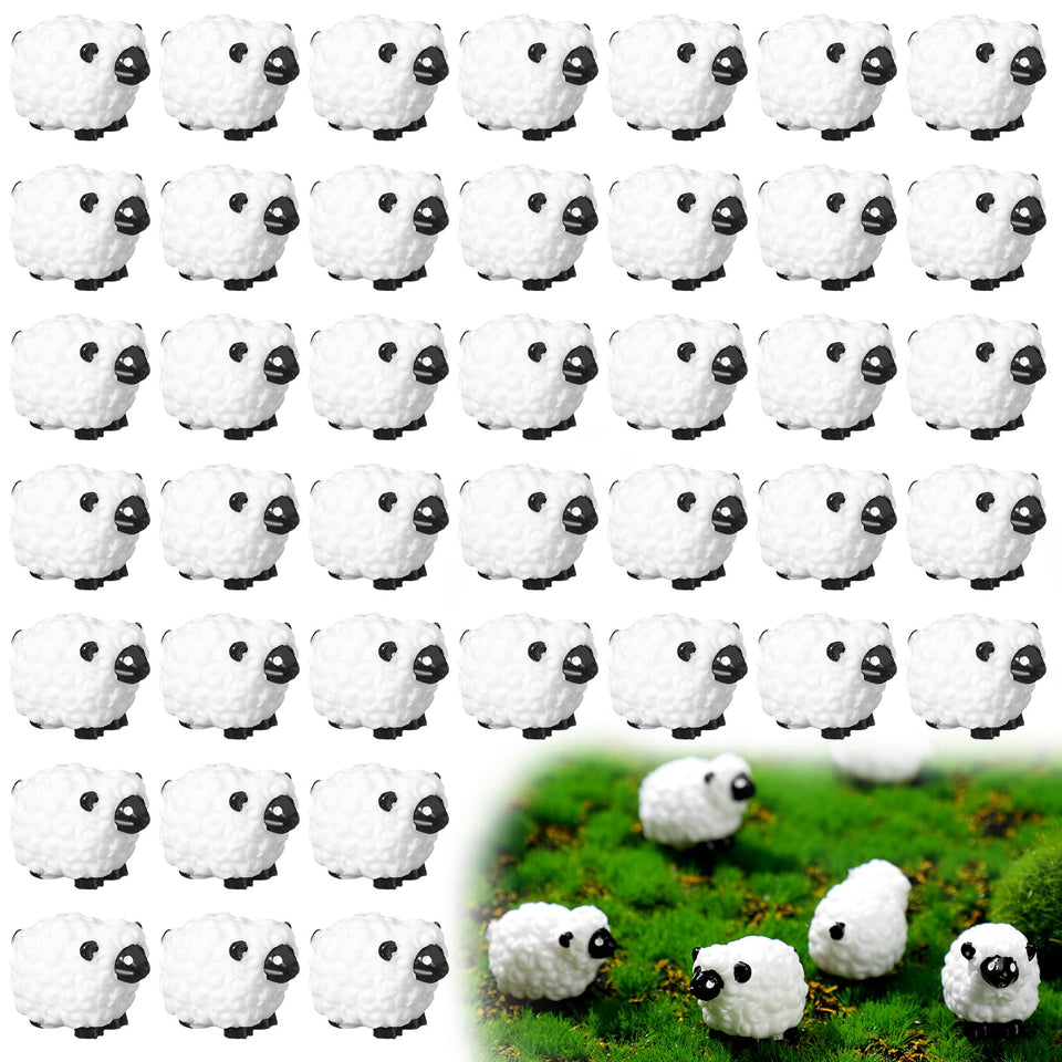 Suzile mini sheep figurines for vibrant home decor and garden accents.