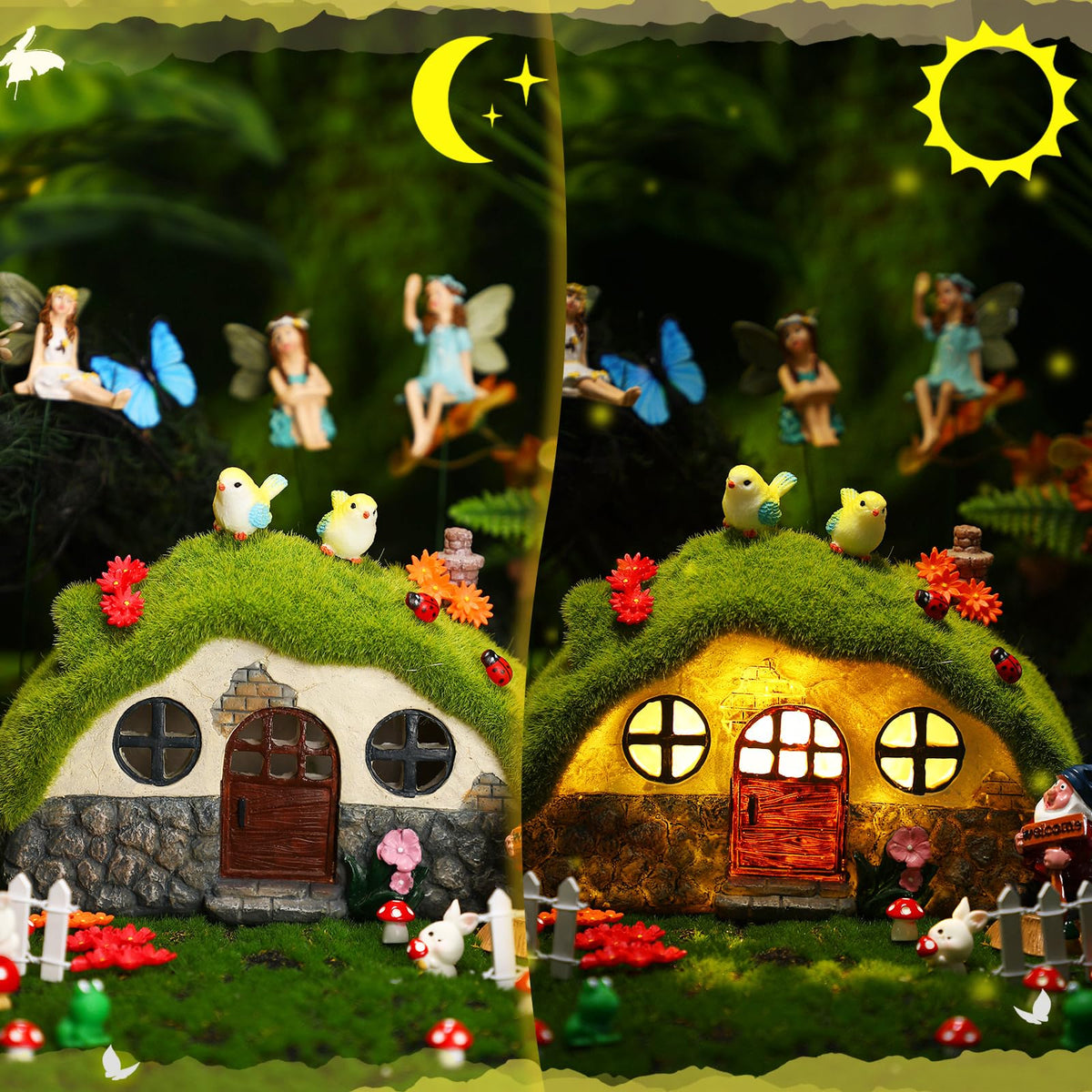 Suzile colorful resin miniatures resist weather and fade, brightening spaces year-round.