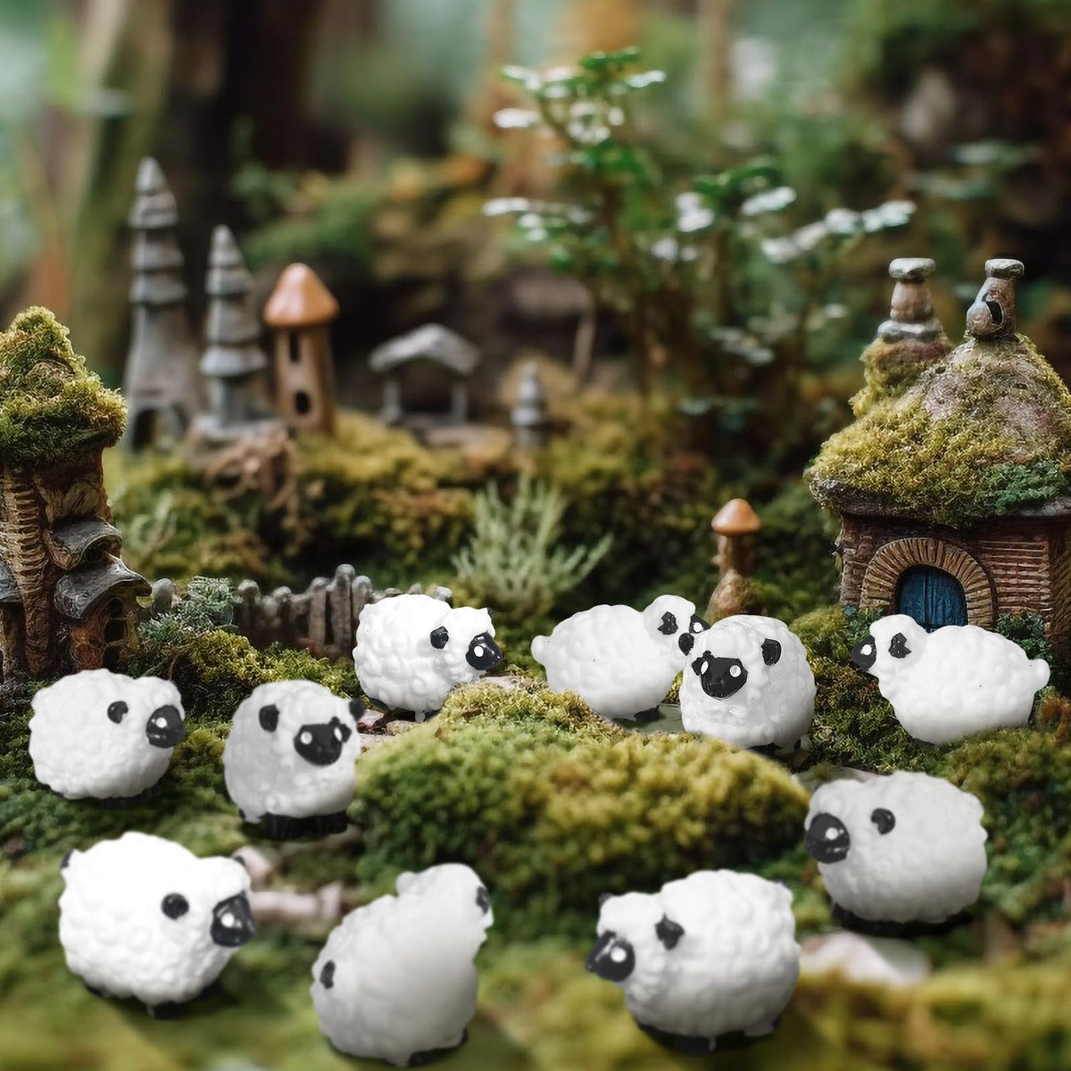 Suzile garden decor mini sheep figurines brighten planters and landscapes.