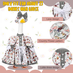 Suzile spring flower Lolita pattern on goose dress for festive yard flair