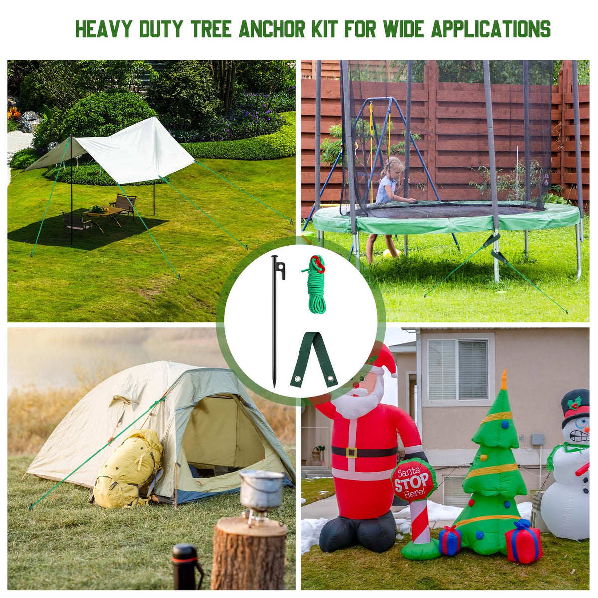 Suzile stake kit used for tents and garden decor in outdoor settings.