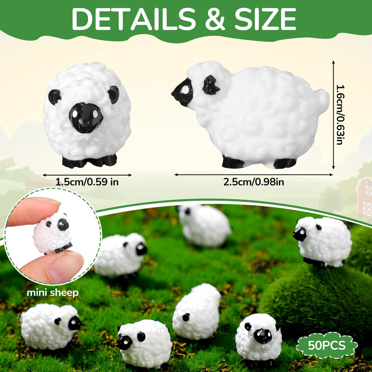 Suzile white and black sheep statue adds charm to desks and shelves.