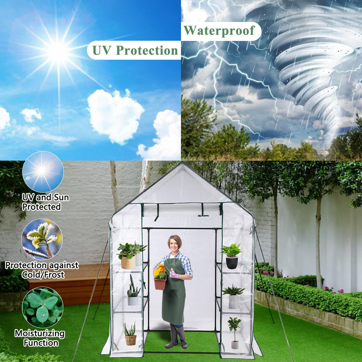 SV SCOOL VALUE greenhouse 3-tier walk-in design for spacious planting and easy access.