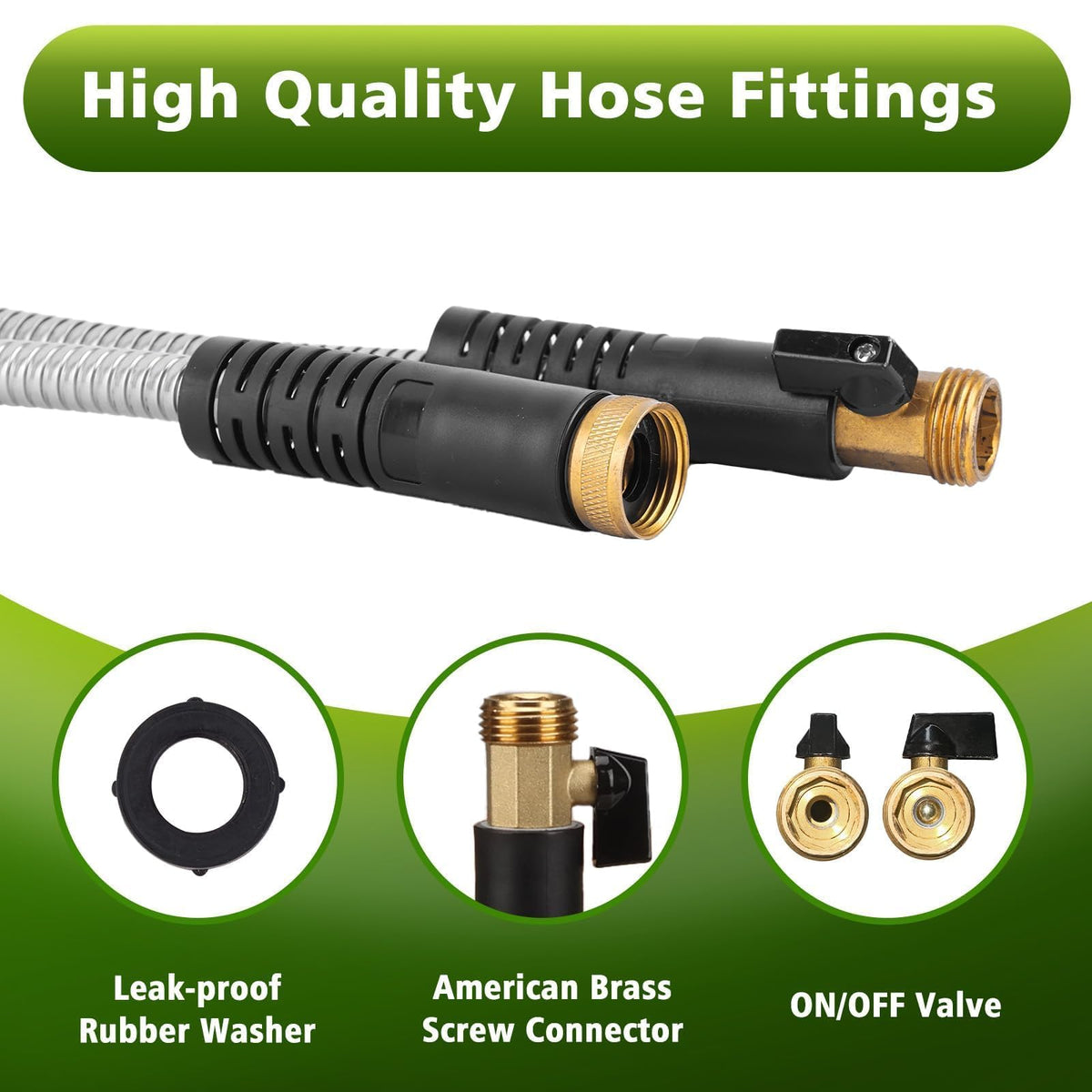 Svansea 10-function spray nozzle offers versatile watering patterns.