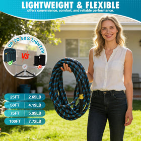 Svansea hose showcases kink-free design for smooth watering around corners.