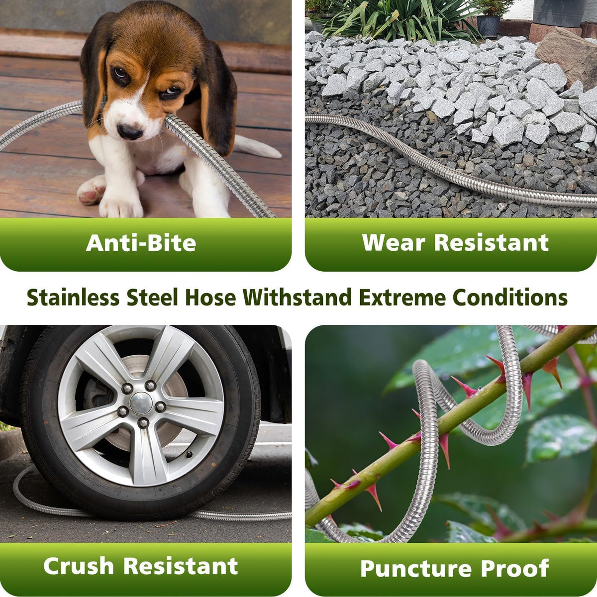 Svansea lightweight hose for easy coiling and transport.