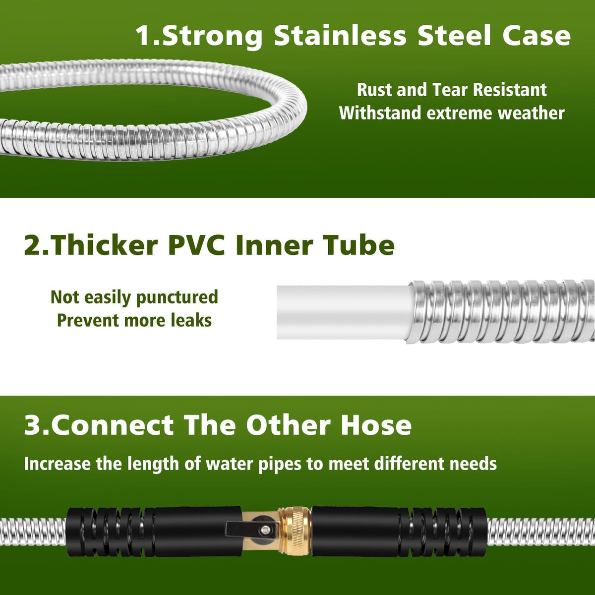 Svansea anti-kink hose design prevents tangles during use.
