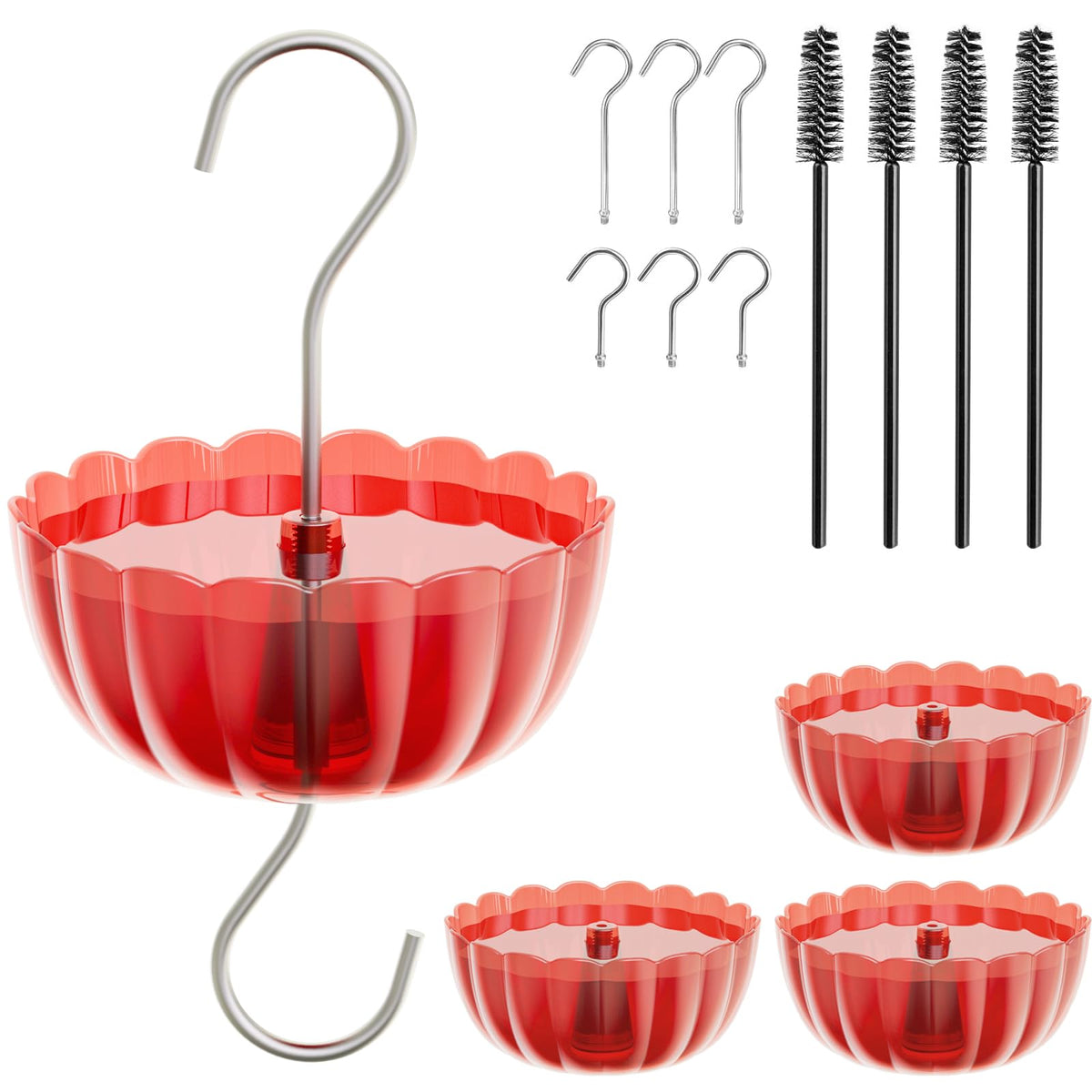 SVEDVK ant moat red four-pack front view demonstrates the 7 oz cups deter ants